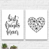 Kit 2 Quadros Best Friends Forever 24X18Cm Kit 2 Quadros Best Friends Forever 24X18Cm