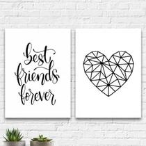 Kit 2 Quadros Best Friends Forever 33X24Cm