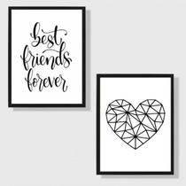 Kit 2 Quadros Best Friends Forever 45X34Cm Kit 2 Quadros Best Friends Forever 45X34Cm