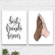 Kit 2 Quadros Best Friends Mão E Pata 33X24Cm Kit 2 Quadros Best Friends Mão E Pata 33X24Cm