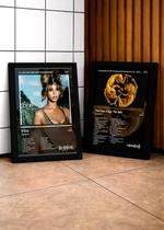 Kit 2 Quadros Beyoncé B'+The C/ Vidro, Moldura Preta Tam:A4 Kit 2 Quadros Beyoncé B'+The C/ Vidro, Moldura Preta Tam:A4