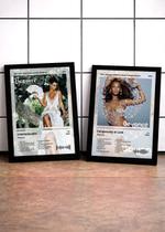 Kit 2 Quadros Beyoncé Ir+Dan C/ Vidro, Moldura Branca Tam:A4 Kit 2 Quadros Beyoncé Ir+Dan C/ Vidro, Moldura Branca Tam:A4