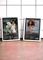 Kit 2 Quadros Beyoncé Ir+Dan C/ Vidro, Moldura Branca Tam:A4 Kit 2 Quadros Beyoncé Ir+Dan C/ Vidro, Moldura Branca Tam:A4