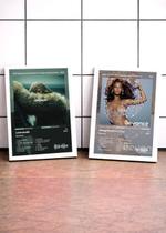 Kit 2 Quadros Beyoncé Le+Dan C/ Vidro, Moldura Branca Tam:A4 Kit 2 Quadros Beyoncé Le+Dan C/ Vidro, Moldura Branca Tam:A4