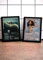 Kit 2 Quadros Beyoncé Le+Dang C/ Vidro, Moldura Preta Tam:A4 Kit 2 Quadros Beyoncé Le+Dang C/ Vidro, Moldura Preta Tam:A4