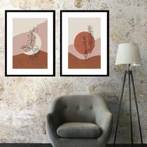 Kit 2 Quadros Boho Sol e Lua - 60x48cm