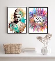 Kit 2 Quadros Buda Namastê- Aquarela 33x24cm Kit 2 Quadros Buda Namastê- Aquarela 33x24cm