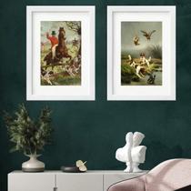 Kit 2 Quadros Caçada Inglesa - 60X48Cm