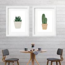 Kit 2 Quadros Cacto E Suculenta - 60X48Cm