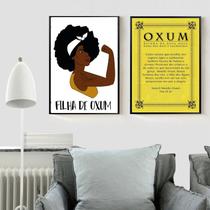 Kit 2 Quadros Candomblé Filha de Oxum 24x18cm - com vidro