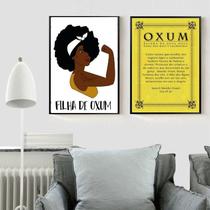 Kit 2 Quadros Candomblé Filha De Oxum 45X34Cm