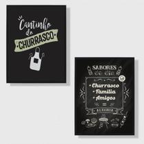 Kit 2 Quadros Cantinho Churrasco 33x24cm Kit 2 Quadros Cantinho Churrasco 33x24cm