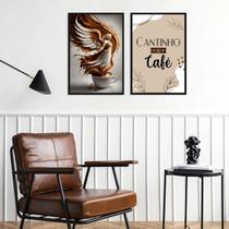 Kit 2 Quadros Cantinho Do Café Abençoado 24x18cm - com vidro Kit 2 Quadros Cantinho Do Café Abençoado 24x18cm - com vidro