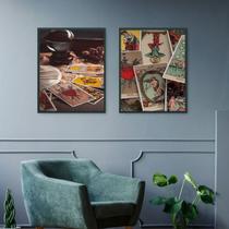 Kit 2 Quadros Cartas de Tarot 45x34cm