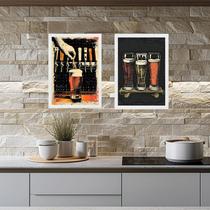 Kit 2 Quadros Cerveja Vintage - Pub 45x34cm - com vidro Kit 2 Quadros Cerveja Vintage - Pub 45x34cm - com vidro