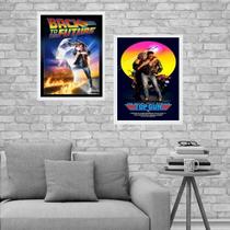 Kit 2 Quadros Cinema Filmes Anos 80 33X24Cm - Com Vidro