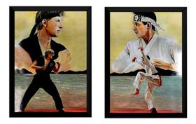 Kit 2 Quadros Cobra Kai Vs Miyagi-do Arte Karatê Kid