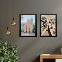 Kit 2 Quadros Coleção Praia Soft Surf 33x24cm