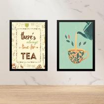 Kit 2 Quadros Cozinha - Chá 24x18cm