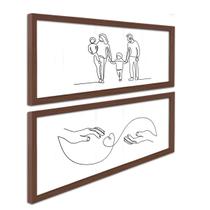 Kit 2 Quadros Decoração Casal Família Filhos Decoração Quarto Sala com Moldura