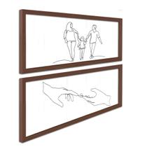 Kit 2 Quadros Decoração Casal Família Filhos Decoração Quarto Sala com Moldura