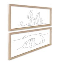 Kit 2 Quadros Decoração Casal Família Filhos Decoração Quarto Sala com Moldura Kit 2 Quadros Decoração Casal Família Filhos Decoração Quarto Sala com Moldura