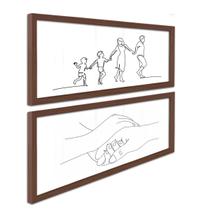 Kit 2 Quadros Decoração Casal Família Filhos Decoração Quarto Sala com Moldura Kit 2 Quadros Decoração Casal Família Filhos Decoração Quarto Sala com Moldura
