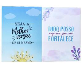 Kit 2 Quadros Decorativo Frases de Motivação