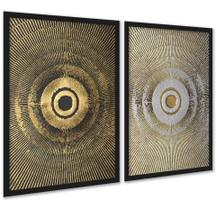 Kit 2 Quadros Decorativos Abstratos Hachura 45x34cm - com vidro Kit 2 Quadros Decorativos Abstratos Hachura 45x34cm - com vidro