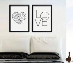Kit 2 quadros decorativos ambientes - LOVE