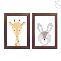 Kit 2 Quadros Decorativos - Animais Escandinavos Kit 2 Quadros Decorativos - Animais Escandinavos
