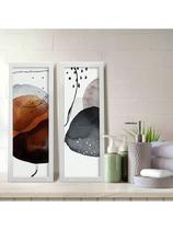 Kit 2 Quadros Decorativos Banheiro Lavabo Abstrato Cores Sobrias