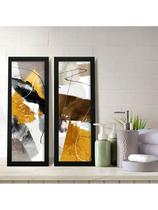 Kit 2 Quadros Decorativos Banheiro Lavabo Abstrato Textura Kit 2 Quadros Decorativos Banheiro Lavabo Abstrato Textura