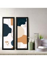 Kit 2 Quadros Decorativos Banheiro Lavabo Floral Dourado Claro Kit 2 Quadros Decorativos Banheiro Lavabo Floral Dourado Claro