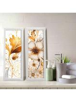 Kit 2 Quadros Decorativos Banheiro Lavabo Flores Luxuosas