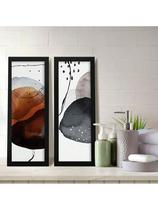 Kit 2 Quadros Decorativos Banheiro Lavabo Flores Luxuosas