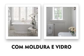 Kit 2 Quadros Decorativos Banheiro Toalete Lavabo Banheira Flor - QuadrosPro