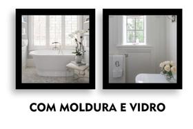 Kit 2 Quadros Decorativos Banheiro Toalete Lavabo Banheira Flor