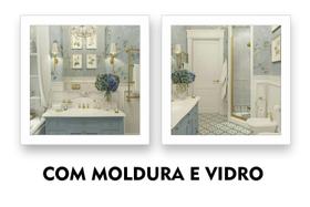 Kit 2 Quadros Decorativos Banheiro Toalete Lavabo Charmoso Elegante - QuadrosPro