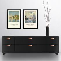 Kit 2 Quadros Decorativos Barcos De Monet 45x34cm - com vidro Kit 2 Quadros Decorativos Barcos De Monet 45x34cm - com vidro
