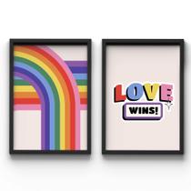 Kit 2 Quadros Decorativos Burn This Way Mês Orgulho Lgbtqia+