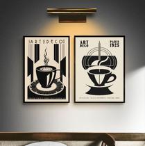 Kit 2 Quadros Decorativos Café - Art Deco 45x34cm