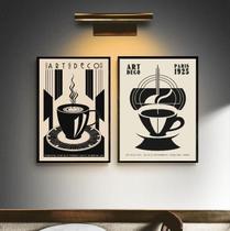 Kit 2 Quadros Decorativos Café - Art Deco 45X34Cm