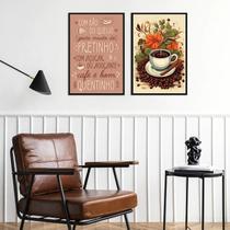 Kit 2 Quadros Decorativos Café Quentinho 33X24Cm