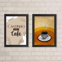 Kit 2 Quadros Decorativos CaféBoho 24x18cm - com vidro