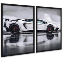 Kit 2 Quadros Decorativos Carro Luxo Esportivo 24X18Cm Vidro Kit 2 Quadros Decorativos Carro Luxo Esportivo 24X18Cm Vidro