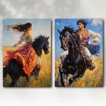 Kit 2 Quadros Decorativos Ciganos Cavalgada Umbanda Decoração Cigana e Cigano Exclusivo Kit 2 Quadros Decorativos Ciganos Cavalgada Umbanda Decoração Cigana e Cigano Exclusivo