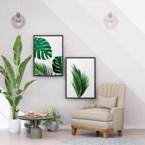 Kit 2 Quadros Decorativos com Madeira Folhas - Londrinorte Molduras