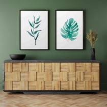 Kit 2 Quadros Decorativos com Madeira Folhas - Londrinorte Molduras