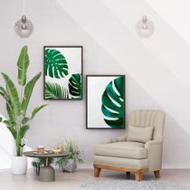 Kit 2 Quadros Decorativos com Madeira Folhas - Londrinorte Molduras Kit 2 Quadros Decorativos com Madeira Folhas - Londrinorte Molduras
